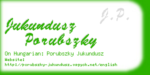 jukundusz porubszky business card